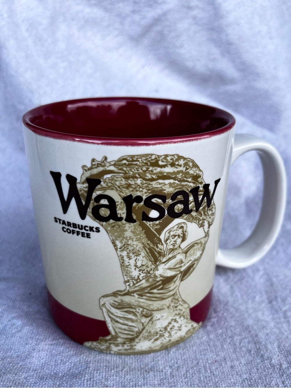 Starbucks Warsaw Poland Global Icon Collector Mug 16oz Red Original SKU Sticker